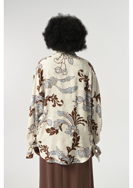 Kadın Yarasa Kol Desenli Oversize Kesim Gömlek indirimleri