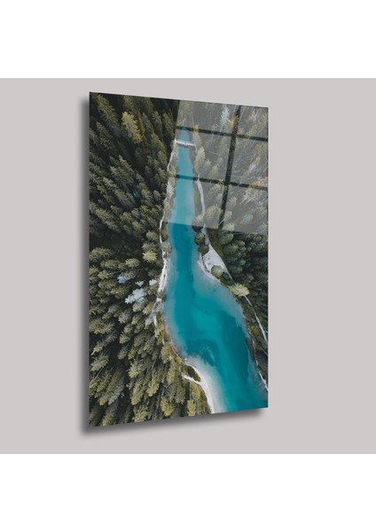 Nehir ve Orman Manzarası - Cam Tablo - DEG0107 fiyatları