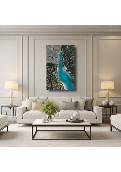 Nehir ve Orman Manzarası - Cam Tablo - DEG0107 modelleri