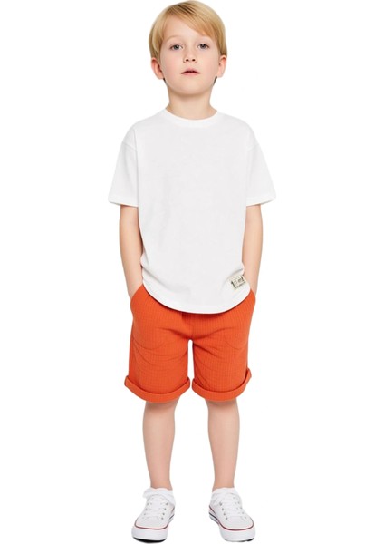 Erkek Çocuk %100 Pamuklu Rahat Kesim T Shirt ve Şort Seti Kaliteli Şık Rahat Günlük