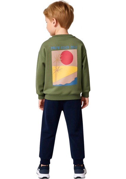 Erkek Çocuk Konforlu Örme Sweatshirt ve Eşofman Altı Takımı Bisiklet Yaka Kaliteli Şık Rahat indirimleri