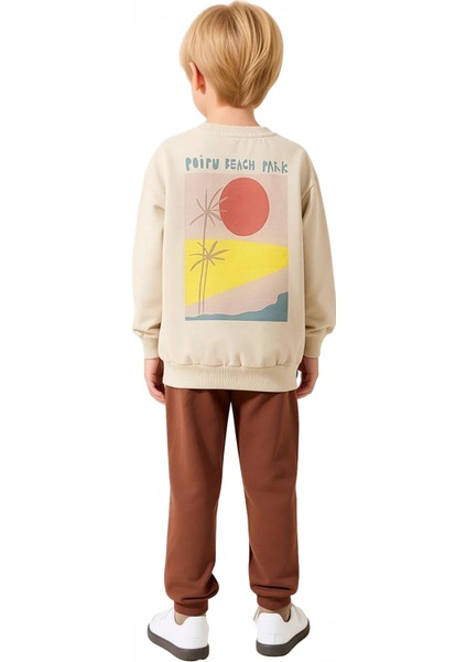 Erkek Çocuk Konforlu Örme Sweatshirt ve Eşofman Altı Takımı Bisiklet Yaka Kaliteli Şık Rahat indirimleri