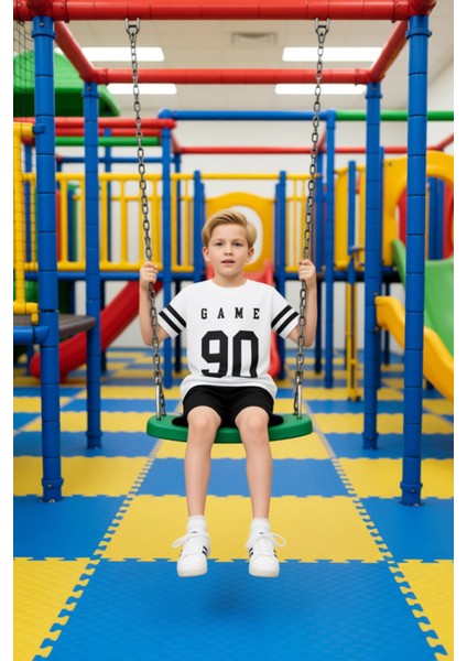 Genç Erkek Pamuklu Oversize Bisiklet Yaka Baskılı T Shirt ve Şort Kombinasyonu Kaliteli Şık fiyatları