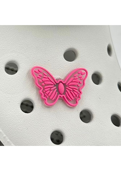 Terlik Süsü ve Aksesuarı , Çanta Süsü – Jibbitz 3D Büyük Boy Desenli Kelebek Figür Logo Aksesuar