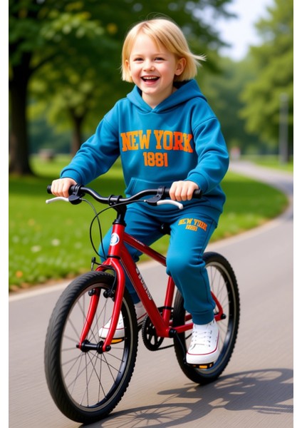 Chicago 1886 Kapüşonlu Oversize Sweatshirt ve Eşofman Altı Takımı Kız Çocuk Kaliteli Şık Rahat modelleri