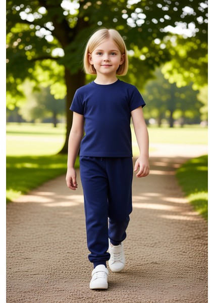 Kız Çocuk Rahat Kesim Tişört ve Geniş Paça Pantolon Seti Kaliteli Şık Rahat Günlük fırsatları