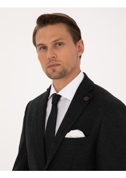 Erkek Antrasit Slim Fit Yün Karışımlı Balıksırtı Ceket 50311215-VR006 fiyatları