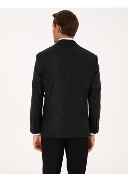 Erkek Antrasit Slim Fit Yün Karışımlı Balıksırtı Ceket 50311215-VR006 indirimleri