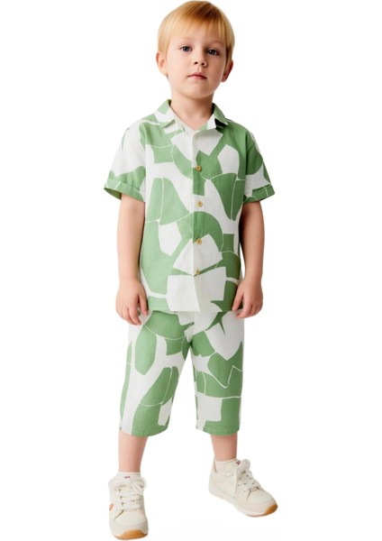 Erkek Çocuk Pamuklu Gömlek ve Şort Takımı Günlük Konfor ve Stil Kaliteli Şık Rahat