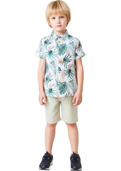 Erkek Çocuk Poplin Gömlek ve Şort Seti Günlük Şıklık ve Konfor Kaliteli Şık Rahat