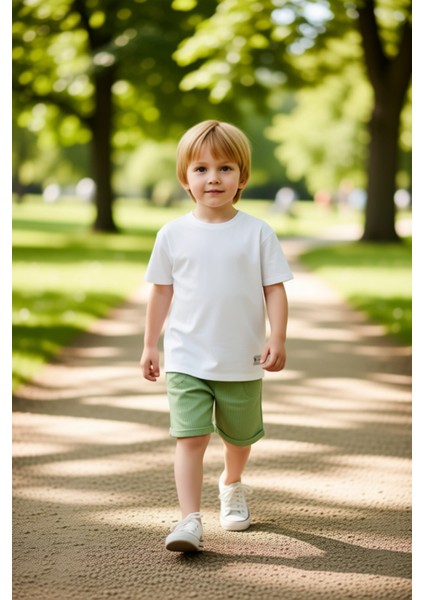 Erkek Çocuk %100 Pamuklu Rahat Kesim T Shirt ve Şort Seti Kaliteli Şık Rahat Günlük fırsatları