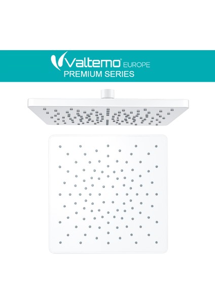 | Valtemo Beyaz Kare Yağmurlama Tepe Duş Başlığı - Kolay Kireç Temizleme