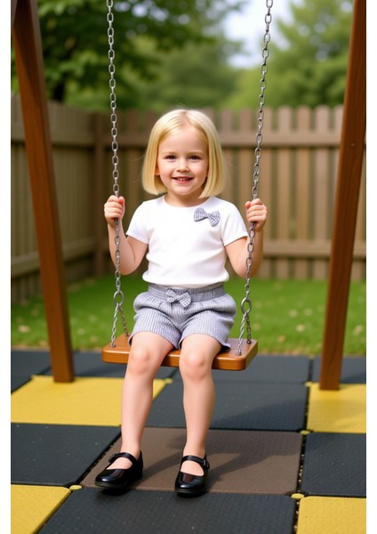 Kız Çocuk Pamuklu Tişört ve Kare Desenli Şort Ikili Takım Kaliteli Şık Rahat Günlük fiyatları