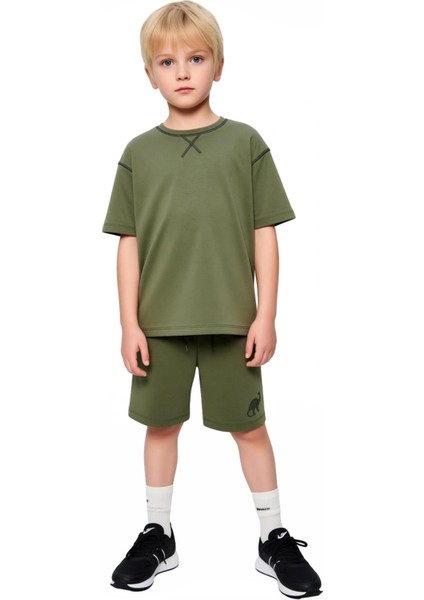 Erkek Çocuk Pamuklu Süprem T Shirt ve Şort Seti Kaliteli Şık Rahat Günlük