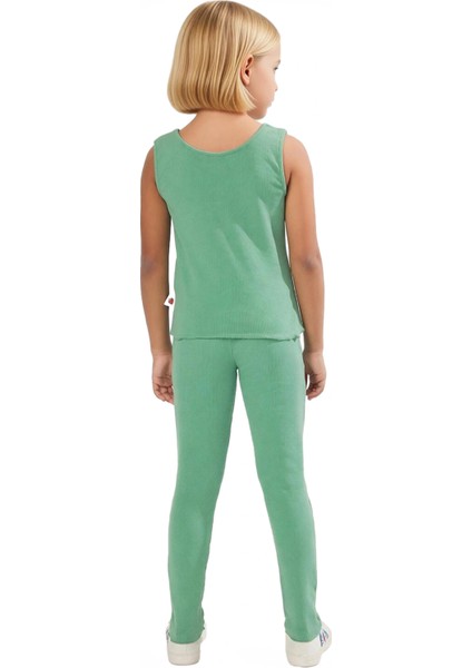 Kız Çocuk Rahat Fitilli Atlet ve Tayt Ikili Takım Kaliteli Şık Rahat Günlük indirimleri