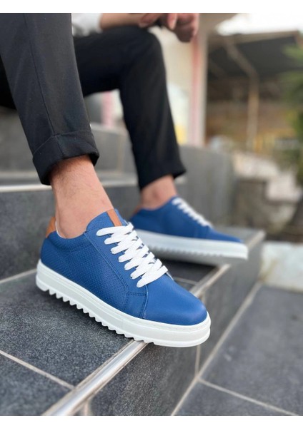 Kb-Dx2 Kuback Mavi Deri Günlük Erkek Ayakkabı