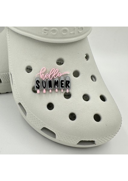 Terlik Süsü ve Aksesuarı , Çanta Süsü – Jibbitz 3D Hello Summer Logo Aksesuar fiyatları