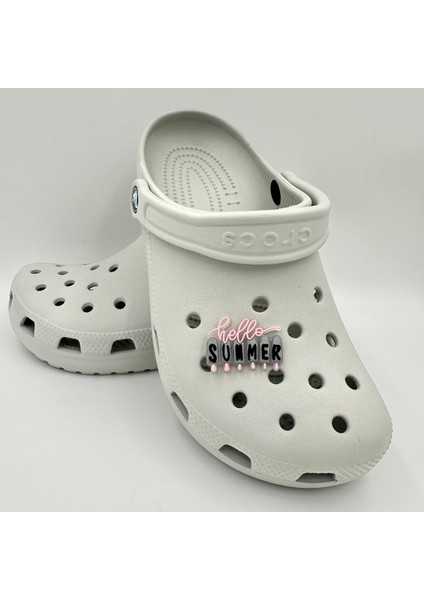 Terlik Süsü ve Aksesuarı , Çanta Süsü – Jibbitz 3D Hello Summer Logo Aksesuar modelleri