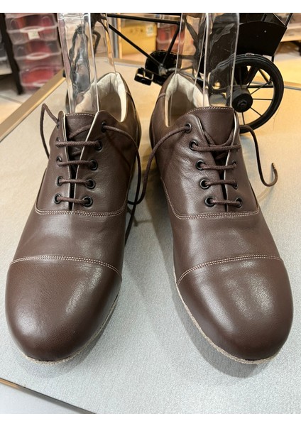 Kahverengi Hakiki Deri Erkek Tango/dans ve Salon Ayakkabısı – Zamanını Aşan Adım