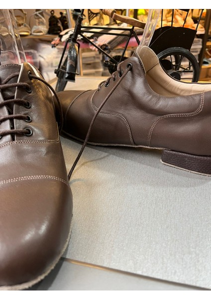 Kahverengi Hakiki Deri Erkek Tango/dans ve Salon Ayakkabısı – Zamanını Aşan Adım fırsatları