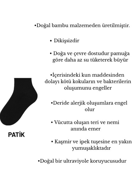 Bambu Kadın Patik Çorap Dikişsiz Gri 6'lı Paket modelleri