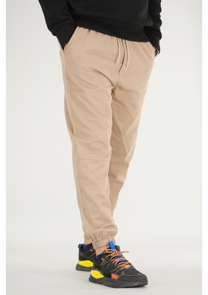 Erkek Vizon Jogger Pantolon Rahat Kesim Pamuklu Lastikli Paça Ipli fiyatları