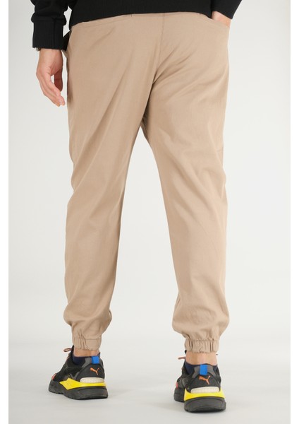 Erkek Vizon Jogger Pantolon Rahat Kesim Pamuklu Lastikli Paça Ipli indirimleri