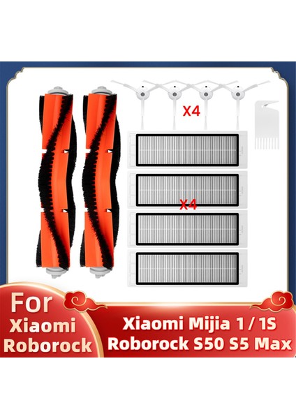 Mi Robot Süpürge 1 / 1s SDJQR01RR SDJQR02RR E2 E3 E4 E5 S4 Max S5 Ana Yan Fırça Filtreleri (Yurt Dışından)