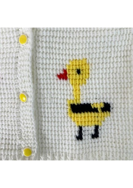 2517 El Örgüsü Ördek Desenli Örgü Yelek / 1 - 3 Yaş fırsatları