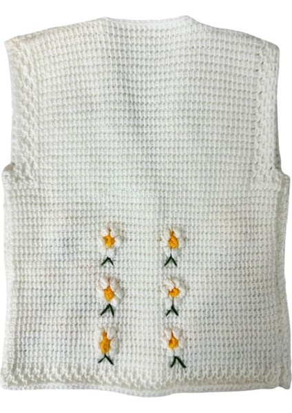 6224 El Örgüsü Papatya Desenli Kız Bebek Yeleği / 1 - 3 Yaş fırsatları