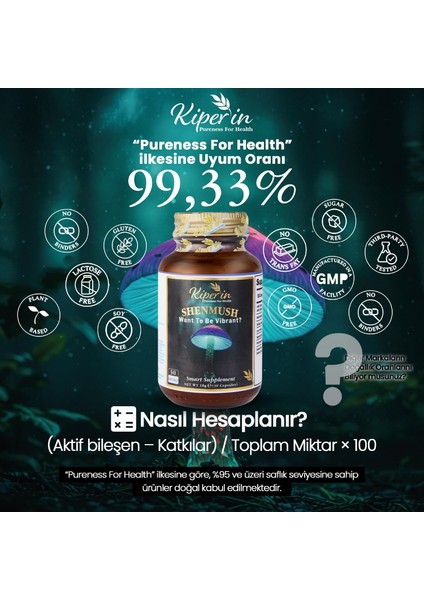 Shenmush | Mantar Karışımı | Ahcc, Reishi, Shiitake, Lions's Mane, Agaricus | 30 Kapsül