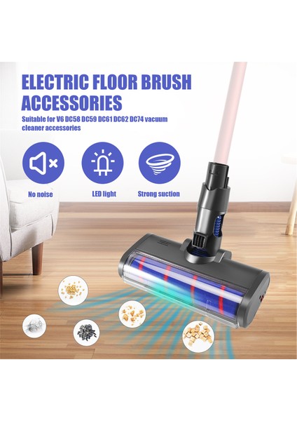 V6 DC58 DC59 DC61 DC62 DC74 LED Farlı Kablosuz Elektrikli Süpürge Aparatı Için Yumuşak Silindir Temizleme Başlığı (Yurt Dışından) fırsatları