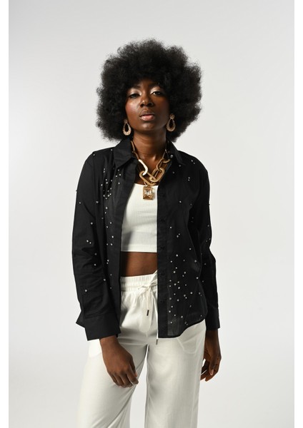 Kadın Taş Işlemeli Ince Gömlek