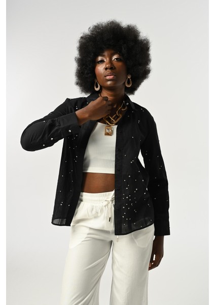 Kadın Taş Işlemeli Ince Gömlek fiyatları