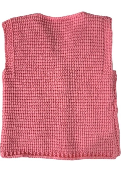 3485 El Örgüsü Çiçek Desenli Örgü Kız Bebek Yeleği / 1 - 3 Yaş indirimleri