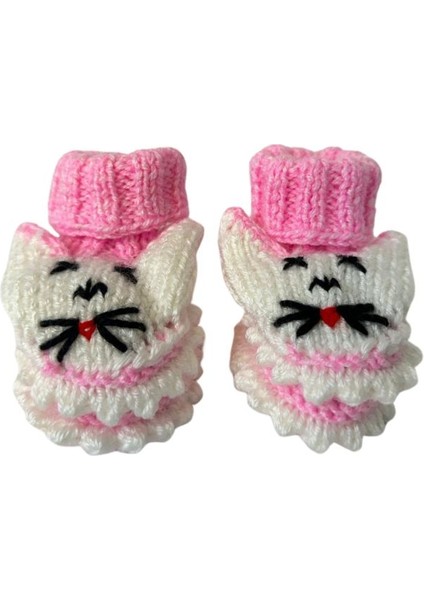1206 El Örgüsü Tavşan Desenli Pembe Bebek Patik / 12 - 24 Ay fiyatları