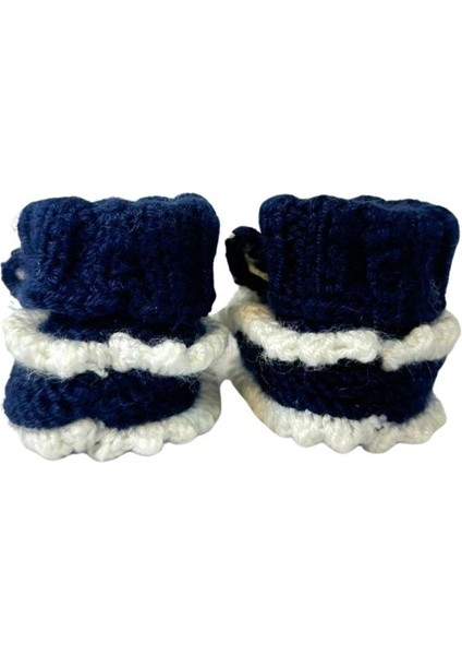 5479 El Örgüsü Tavşan Desenli Lacivert Bebek Patik / 12 - 24 Ay indirimleri