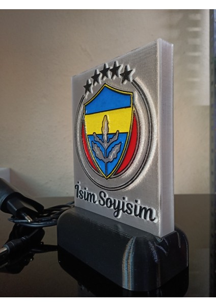 Kişiye Özel İsimli Sarı Lacivert Dekoratif LED Lamba Beyaz Led fırsatları