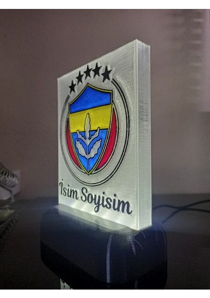 Kişiye Özel İsimli Sarı Lacivert Dekoratif LED Lamba Beyaz Led indirimleri