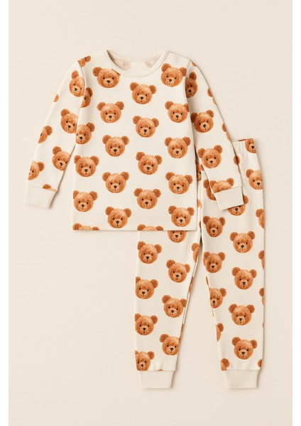 Çocuk Teddy Desenli Pijama Takımı