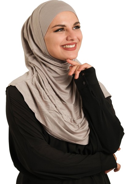 Vizon Pratik Hazır Geçmeli Tesettür Eşarp Viskon Boneli Büyük Boy 1290BV_10