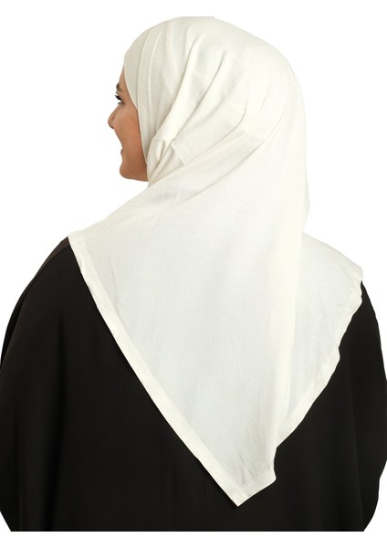 Krem Pratik Hazır Geçmeli Tesettür Eşarp Viskon Boneli Büyük Boy 1290BV_40 fırsatları