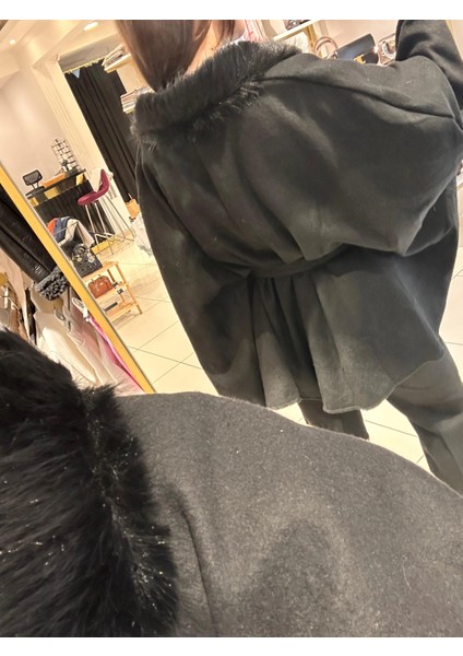 PNÇO0001 Seyyar Bağlamalı Kürk Detaylı Panço modelleri