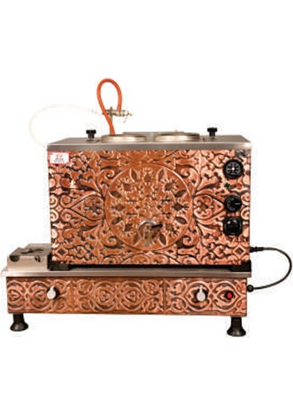 Turbo Full Otomatik Elektrikli Tüplü Çay Kazanı 2 Demlikli 20 Litre Bakır