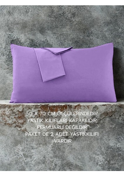Pamuklu Düz Kumaştan Kapaklı Yastık Kılıfı 2 Adet
