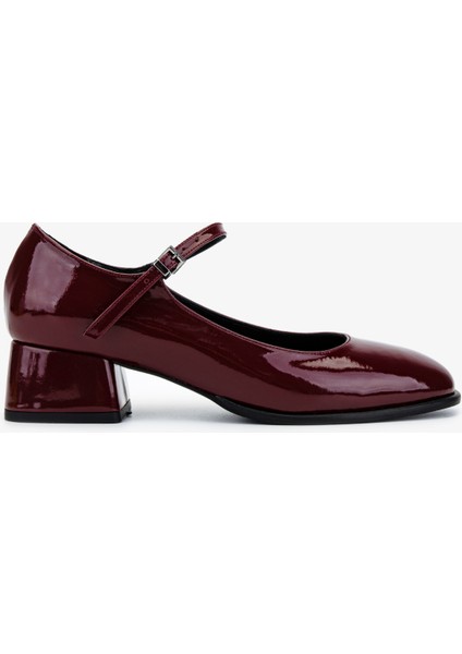 Kadın Suni Deri Bordo Rugan Topuklu Ayakkabı 1073 26V81 Bn Ayk SK25-26 Bordo Rgn