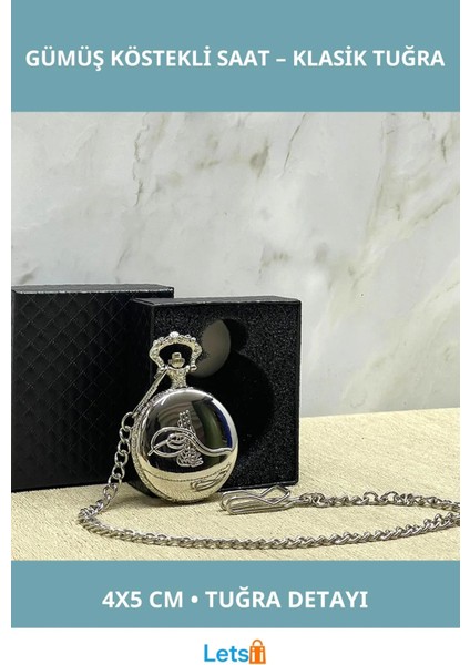 Özel Kutulu Osmanlı Tuğralı Gümüş Köstekli Saat