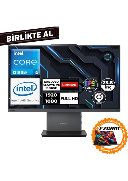 Thinkcentre Neo 50A G5 I5-13420H 16GB 512GB SSD 23.8" W11P Aıo + 15.6" Touch Monitör 12SC000MTR 053