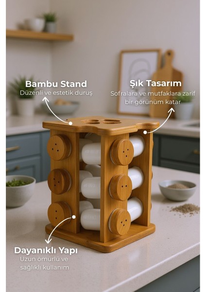 Festival Bambu Standlı 12'li Dönen Baharatlık