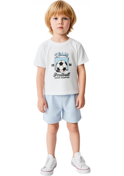 Bebek Erkek Ayıcık Temalı Pamuklu Örme Kısa Kollu Set Kaliteli Şık Rahat Günlük